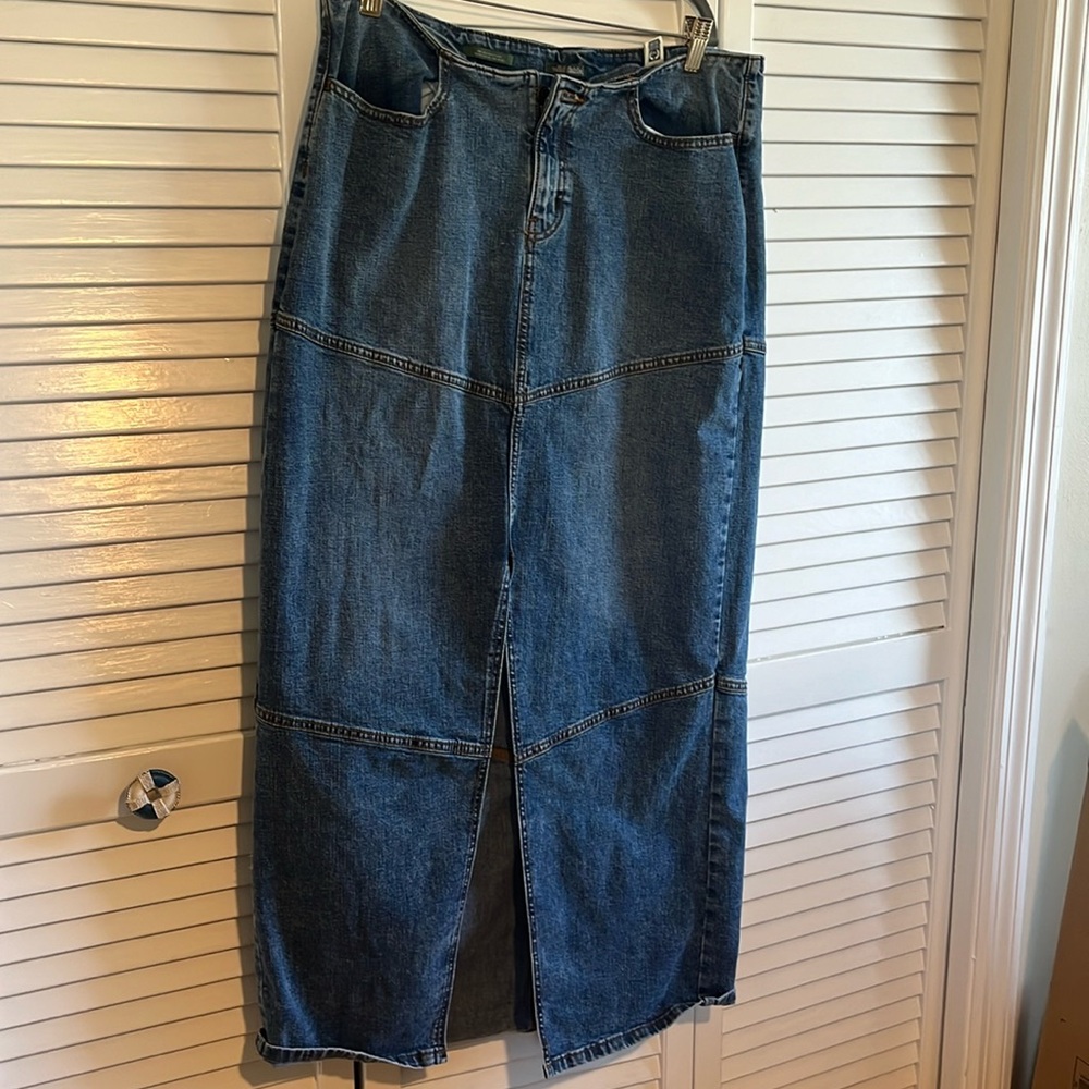 Wild Fable denim maxi skirt with front slit